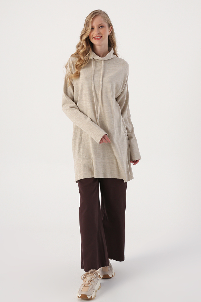 Stand-Up Collar Long Sleeve  Tunic