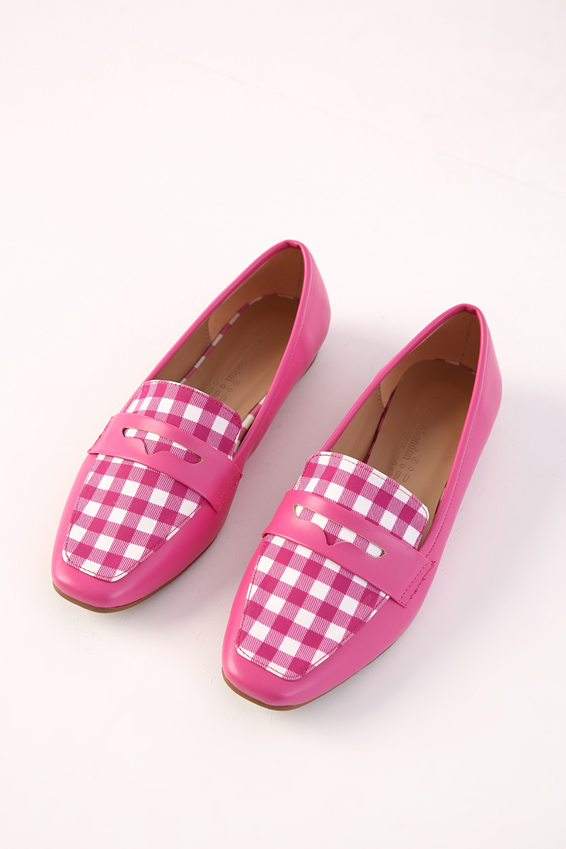 Checked Loafer Shoes