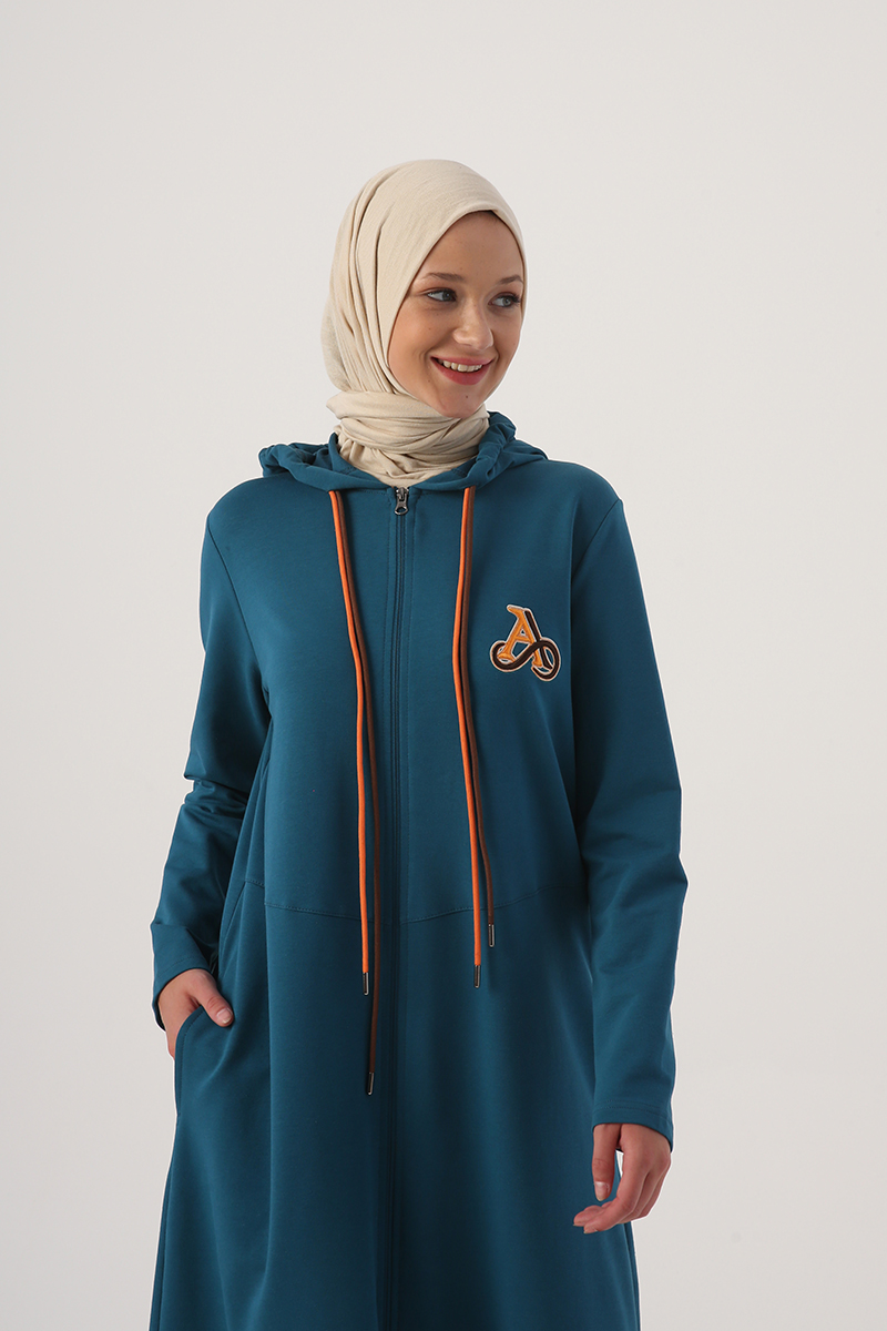 Embroidered Hooded Comfortabele Cardigan