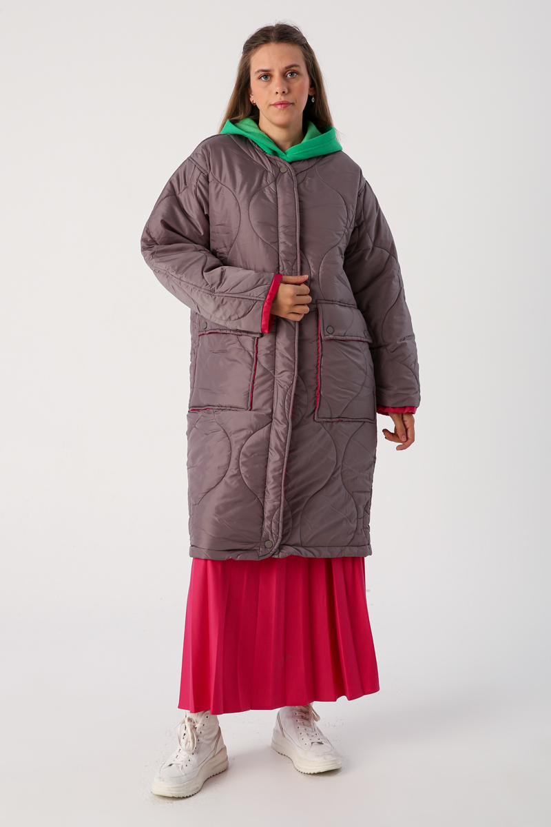 Colorful Lined Neon Plus Size Coat