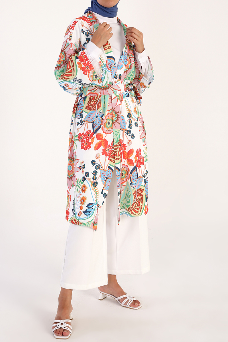 Yarasa Kol Desenli Kimono